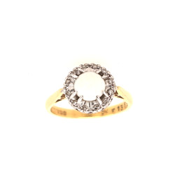 Pre Owned 18ct Opal and Diamond Cluster Ring ZX33